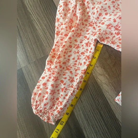 Sophie Rue Pink Floral Tie Front Wrap Blouse SZ M - Picture 8 of 9